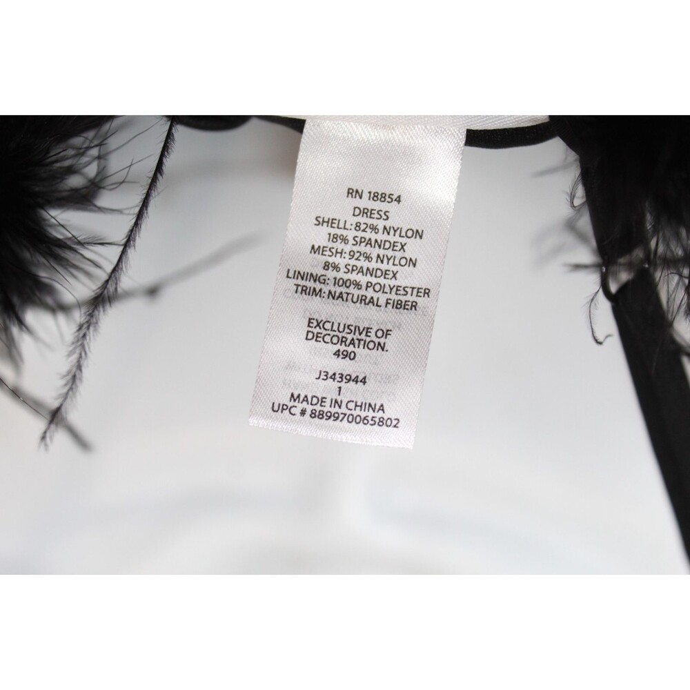 Dear Moon women's black formal gown size 1 stretch feather neckline corset ruche - Picture 14 of 15